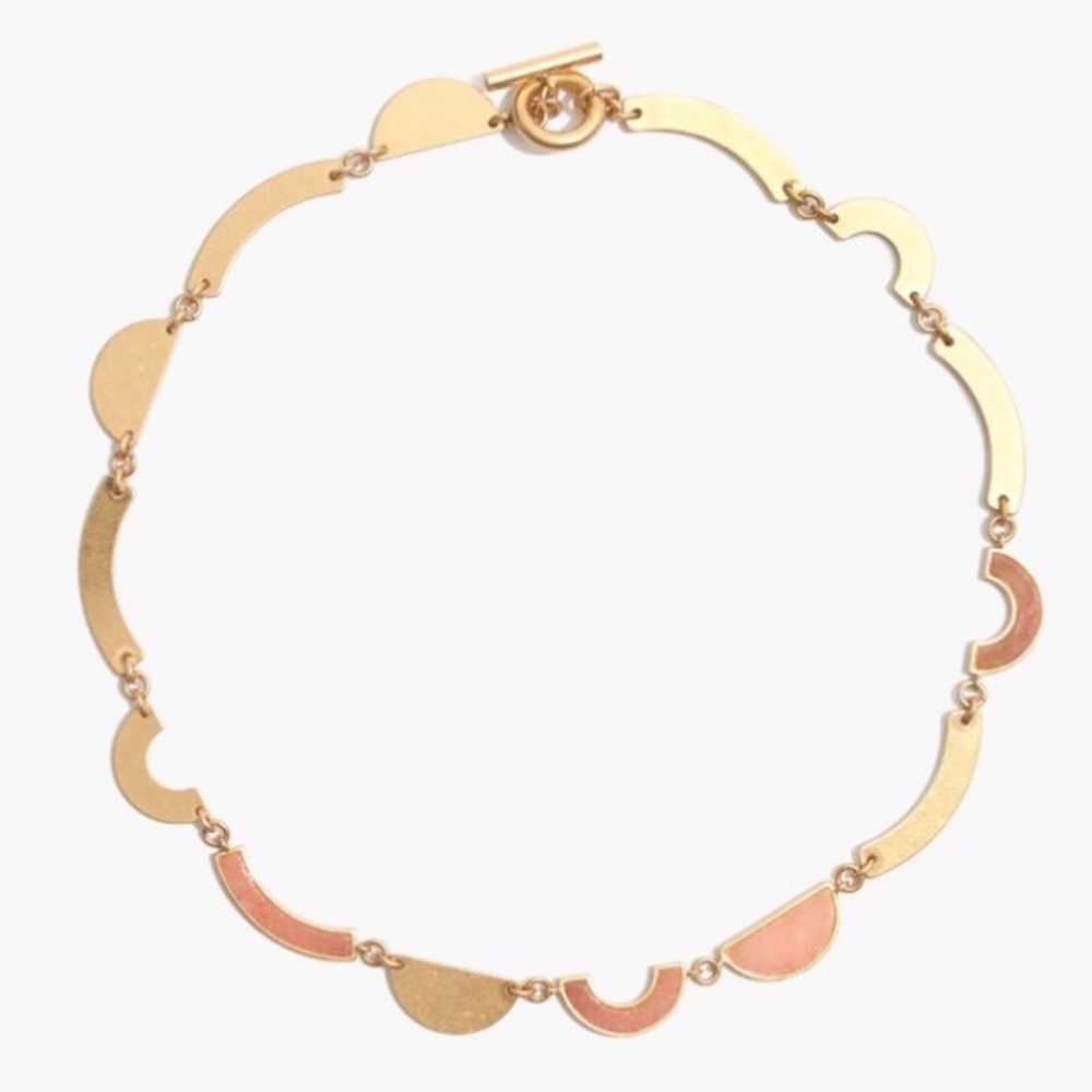 Madewell Concept Chocker Necklace Gold Pink Jade
